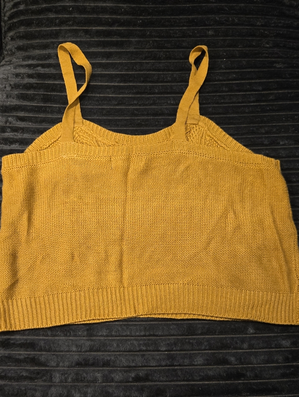 Almost Famous Mustard Cable-Knit Open-Back And Front Sweater - Picture 8 of 8